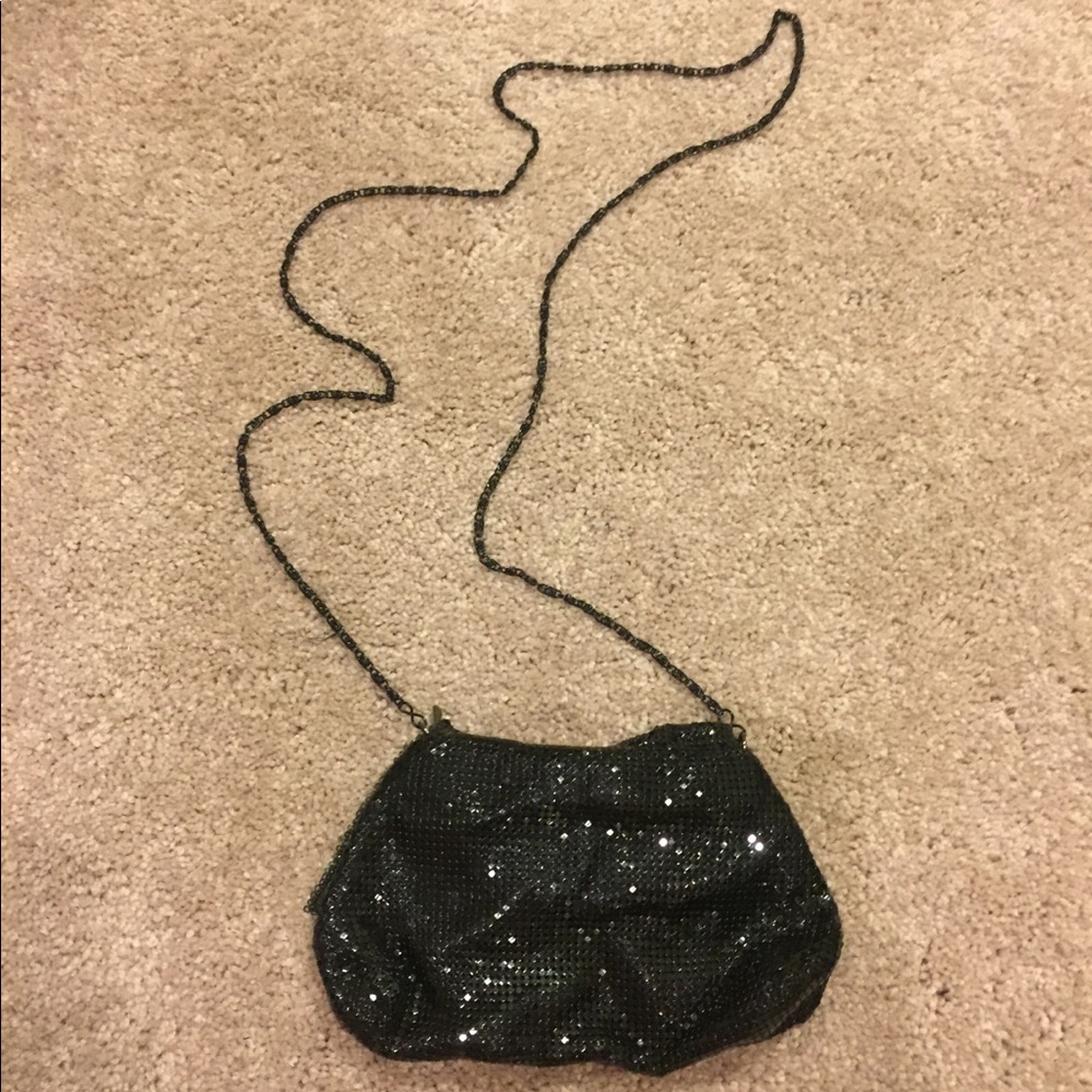 ✨chic metallic black mesh evening bag✨